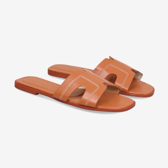 Women’s Oran H Flats in Orange Faux Leather - US 10 / EU 41 - Picture 1 of 5